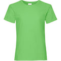 Vert citron - Front - Fruit Of The Loom -T-shirt - Filles