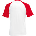 Blanc-Rouge - Back - T-shirt de baseball à manches courtes Fruit Of The Loom pour homme