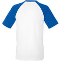 Blanc-Bleu royal - Back - T-shirt de baseball à manches courtes Fruit Of The Loom pour homme