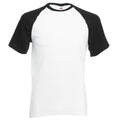 Blanc-Noir - Front - T-shirt de baseball à manches courtes Fruit Of The Loom pour homme
