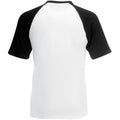 Blanc-Noir - Back - T-shirt de baseball à manches courtes Fruit Of The Loom pour homme