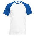 Blanc-Bleu royal - Front - T-shirt de baseball à manches courtes Fruit Of The Loom pour homme