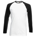 Blanc-Noir - Front - T-shirt de baseball à manches longues Fruit Of The Loom pour homme
