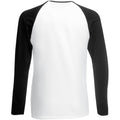 Blanc-Noir - Back - T-shirt de baseball à manches longues Fruit Of The Loom pour homme