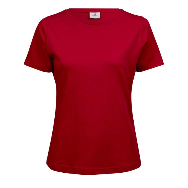 Rouge - Front - Tee Jays - T-shirt à manches courtes 100% coton - Femme