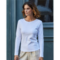 Blanc - Back - Tee Jays -  T-shirt à manches longues 100% coton - Femme