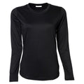 Noir - Front - Tee Jays -  T-shirt à manches longues 100% coton - Femme