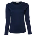 Bleu marine - Front - Tee Jays -  T-shirt à manches longues 100% coton - Femme