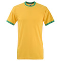 Jaune foncé- Vert tendre - Front - Fruit Of The Loom -T-shirt à manches courtes - Homme