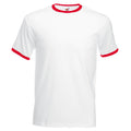 Blanc -Rouge - Front - Fruit Of The Loom -T-shirt à manches courtes - Homme