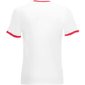Blanc -Rouge - Back - Fruit Of The Loom -T-shirt à manches courtes - Homme