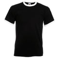 Noir- Blanc - Front - Fruit Of The Loom -T-shirt à manches courtes - Homme