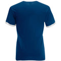 Bleu marine- Blanc - Side - Fruit Of The Loom -T-shirt à manches courtes - Homme