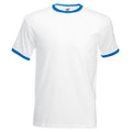Blanc- Bleu roi - Front - Fruit Of The Loom -T-shirt à manches courtes - Homme