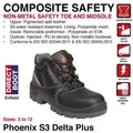 Noir - Pack Shot - Delta Plus Phoenix - Chaussures de sécurité en cuir - Homme