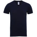 Bleu marine - Front - Gildan Premium - T-shirt à col V - Homme
