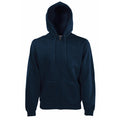Bleu marine profond - Front - Fruit Of The Loom - Sweatshirt à capuche et fermeture zippée - Homme