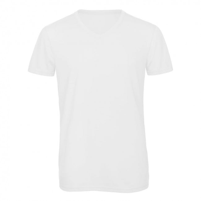 Blanc - Front - B&C Favourite - T-shirt col V - Homme