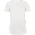 Blanc - Back - B&C Favourite - T-Shirt en coton bio à  col V - Femme