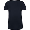 Bleu marine - Back - B&C Favourite - T-Shirt en coton bio à  col V - Femme