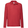 Rouge - Front - Fruit Of The Loom - Polo manches longues - Unisexe