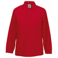 Rouge - Back - Fruit Of The Loom - Polo manches longues - Unisexe