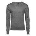 Gris chiné - Front - Tee Jays - Sweat-shirt col V - Homme