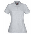 Gris clair chiné - Front - Fruit Of The Loom - Polo manches courtes - Femme