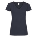 Bleu nuit - Front - T-shirt à col V et manches courtes - Femme