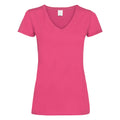 Rose - Front - T-shirt à col V et manches courtes - Femme