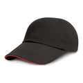 Noir-Rouge - Front - Result - Lot de 2 casquettes unies - Adulte