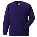 Violet - Front - Jerzees Schoolgear - Sweatshirt à col en V - Enfant unisexe (Lot de 2)