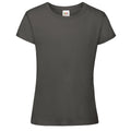 Gris graphite - Front - Fruit Of The Loom - T-shirt doux en coton - Fille (Lot de 2)