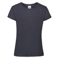 Bleu marine - Front - Fruit Of The Loom - T-shirt doux en coton - Fille (Lot de 2)