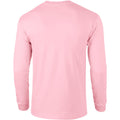 Rose clair - Back - T-shirt uni à manches longues Gildan pour homme