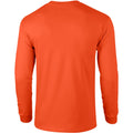 Orange - Back - T-shirt uni à manches longues Gildan pour homme