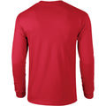 Rouge - Side - T-shirt uni à manches longues Gildan pour homme
