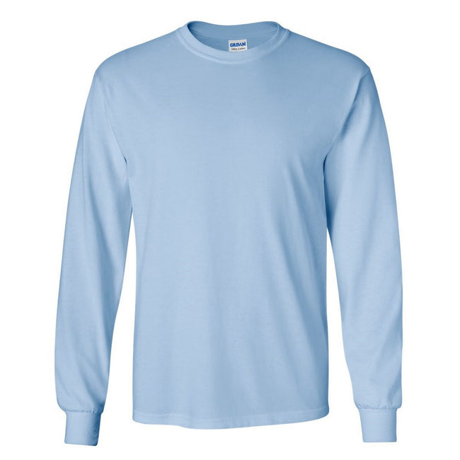 Bleu clair - Front - T-shirt uni à manches longues Gildan pour homme
