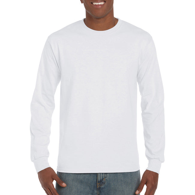 Blanc - Lifestyle - T-shirt uni à manches longues Gildan pour homme