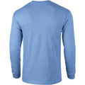 Bleu - Back - T-shirt uni à manches longues Gildan pour homme