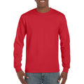 Rouge - Lifestyle - T-shirt uni à manches longues Gildan pour homme