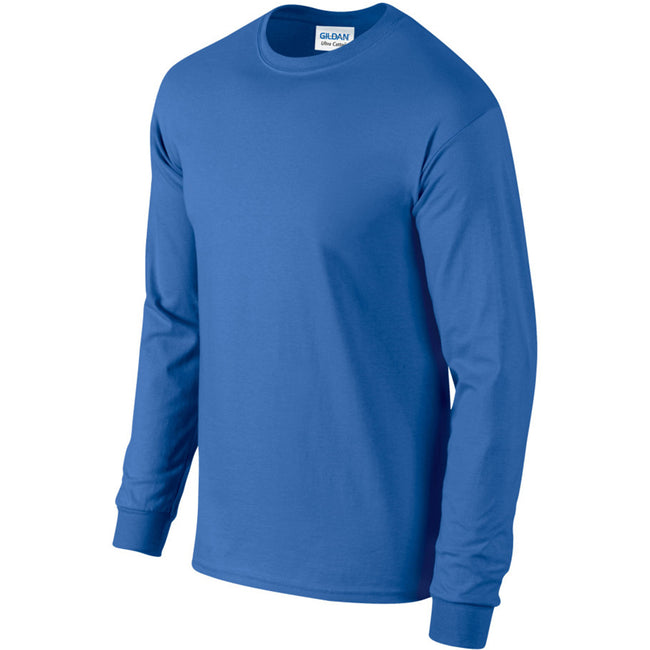 Bleu royal - Side - T-shirt uni à manches longues Gildan pour homme