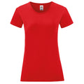 Rouge - Front - Fruit Of The Loom - T-shirt manches courtes ICONIC - Femme