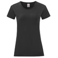 Noir - Front - Fruit Of The Loom - T-shirt manches courtes ICONIC - Femme