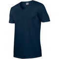 Bleu marine - Side - Gildan - T-shirt à manches courtes et col en V - Homme