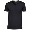 Noir - Front - Gildan - T-shirt à manches courtes et col en V - Homme