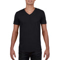 Noir - Lifestyle - Gildan - T-shirt à manches courtes et col en V - Homme