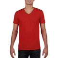 Rouge - Lifestyle - Gildan - T-shirt à manches courtes et col en V - Homme