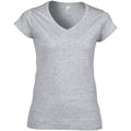 Gris sport - Front - Gildan - T-shirt à manches courtes et col en V - Femme