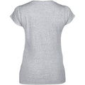 Gris sport - Back - Gildan - T-shirt à manches courtes et col en V - Femme